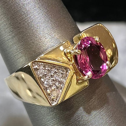 Pink Tourmaline & Diamond Ring | 14kt