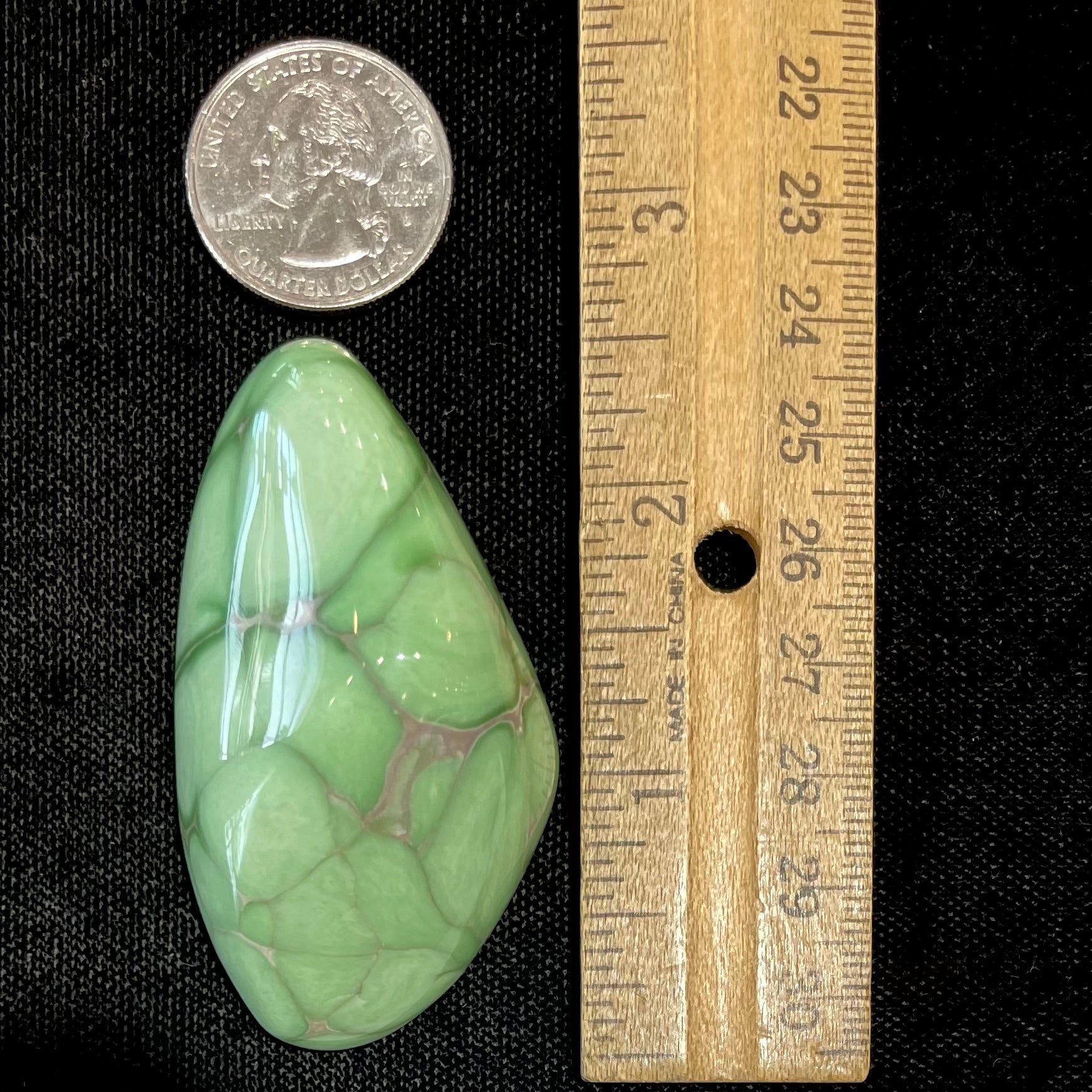 A large, polished variscite stone from Utah.