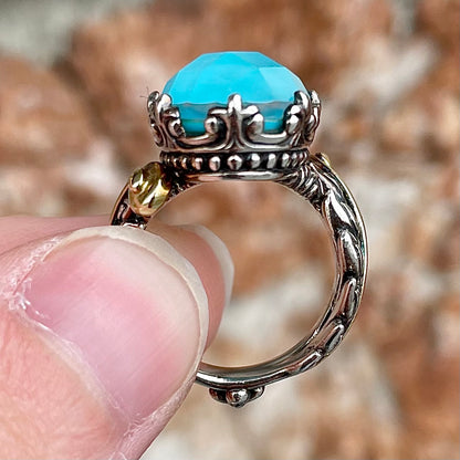 Turquoise Doublet Ring | Sterling Silver & 18kt