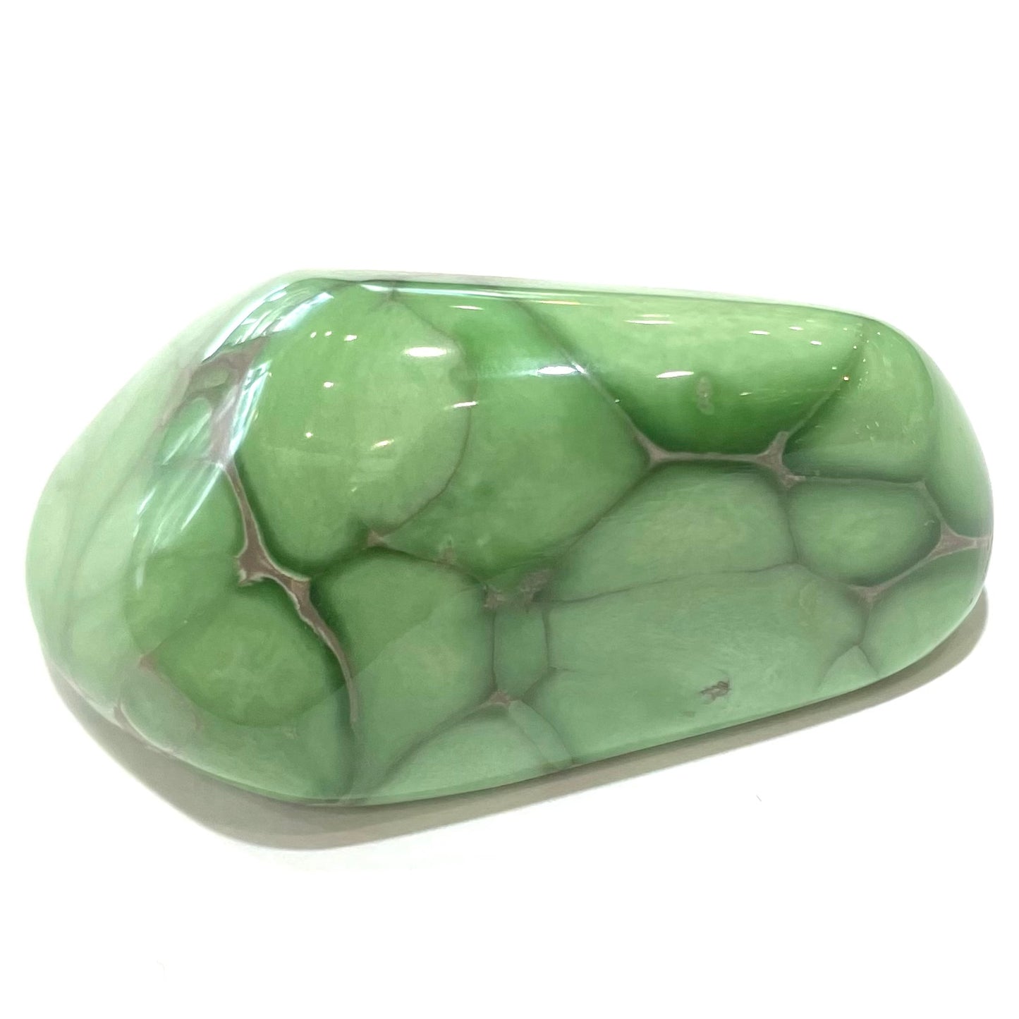 A large, polished variscite stone from Utah.