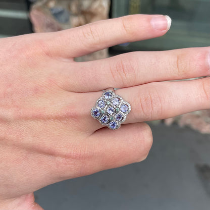 Tanzanite, Alexandrite, & Diamond Ring | 14kt
