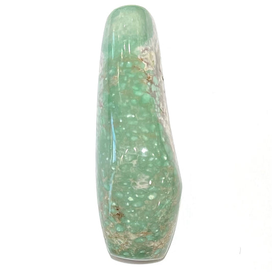 A loose, polished variscite stone from Utah, USA.