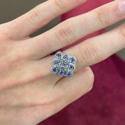Tanzanite, Alexandrite, & Diamond Ring | 14kt
