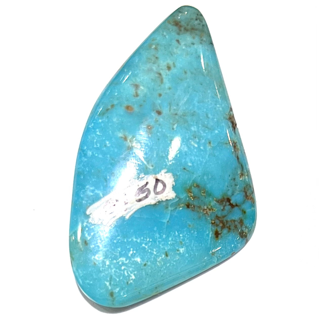 One loose blue turquoise stone from Pilot Mountain, Nevada.