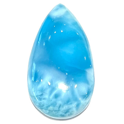 A loose, pear shaped larimar cabochon.  The material is AAA+ grade.
