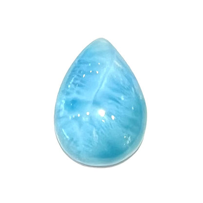 A pear shaped, AAA grade larimar cabochon from Dominican Republic.