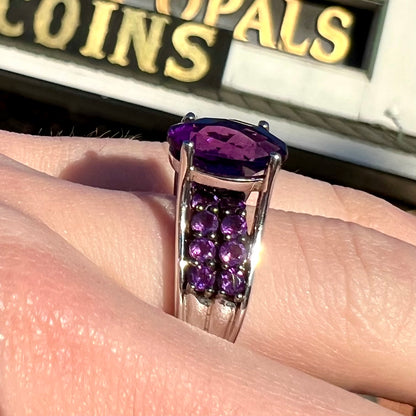 Siberian Amethyst Cathedral Ring | Sterling Silver