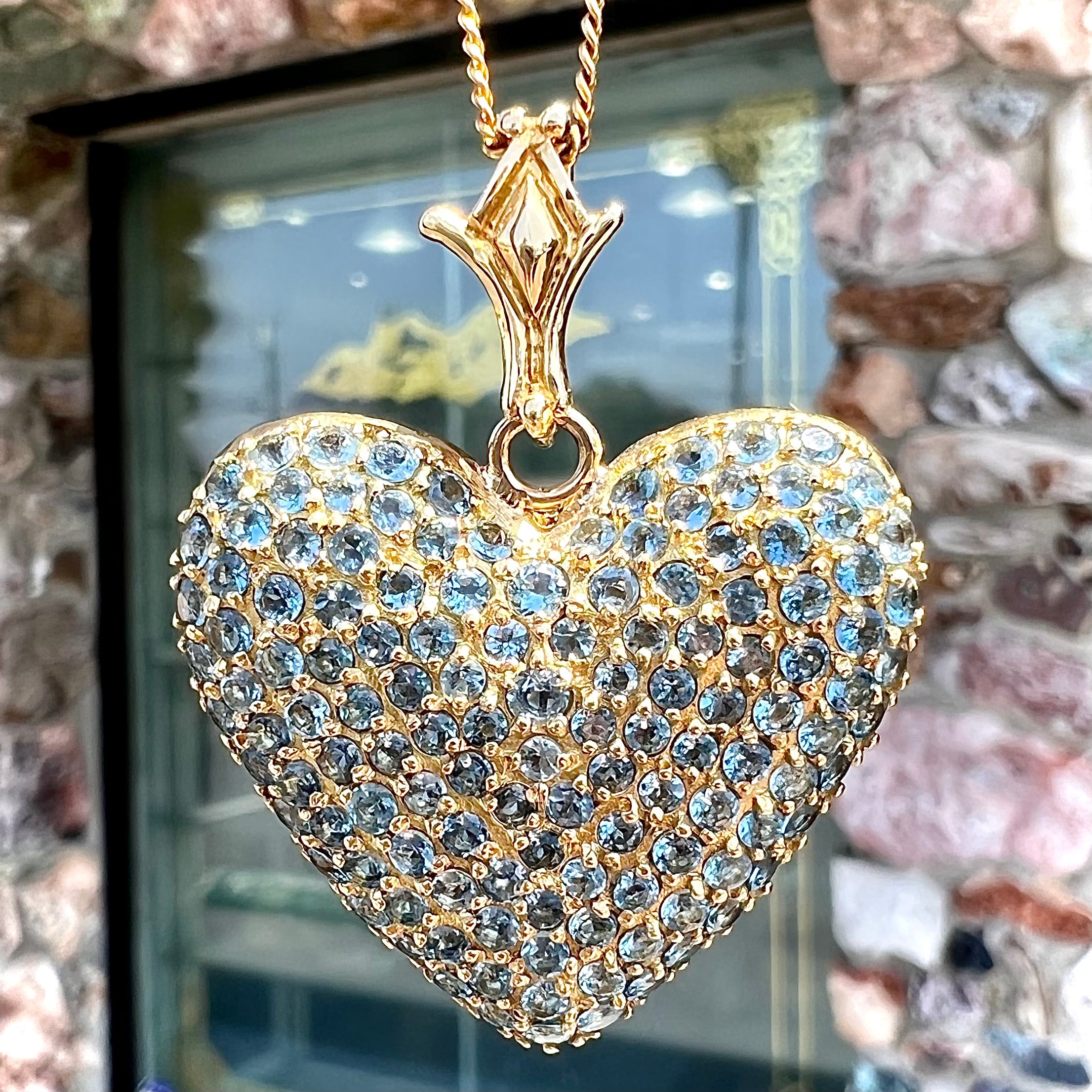 Swarovski puffed online heart necklace