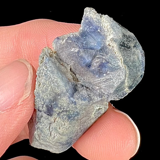 A natural blue benitoite crystal from San Benito County, California.