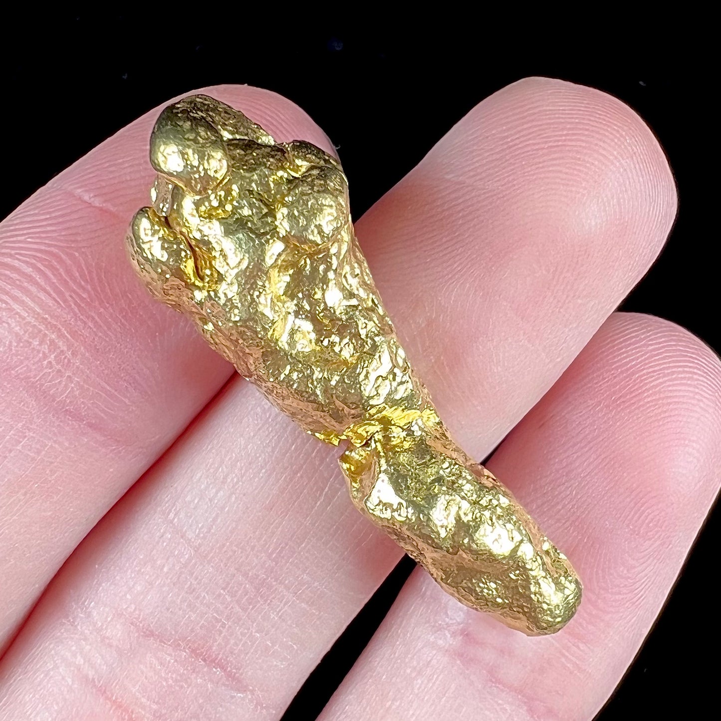 A 21 karat California gold nugget.