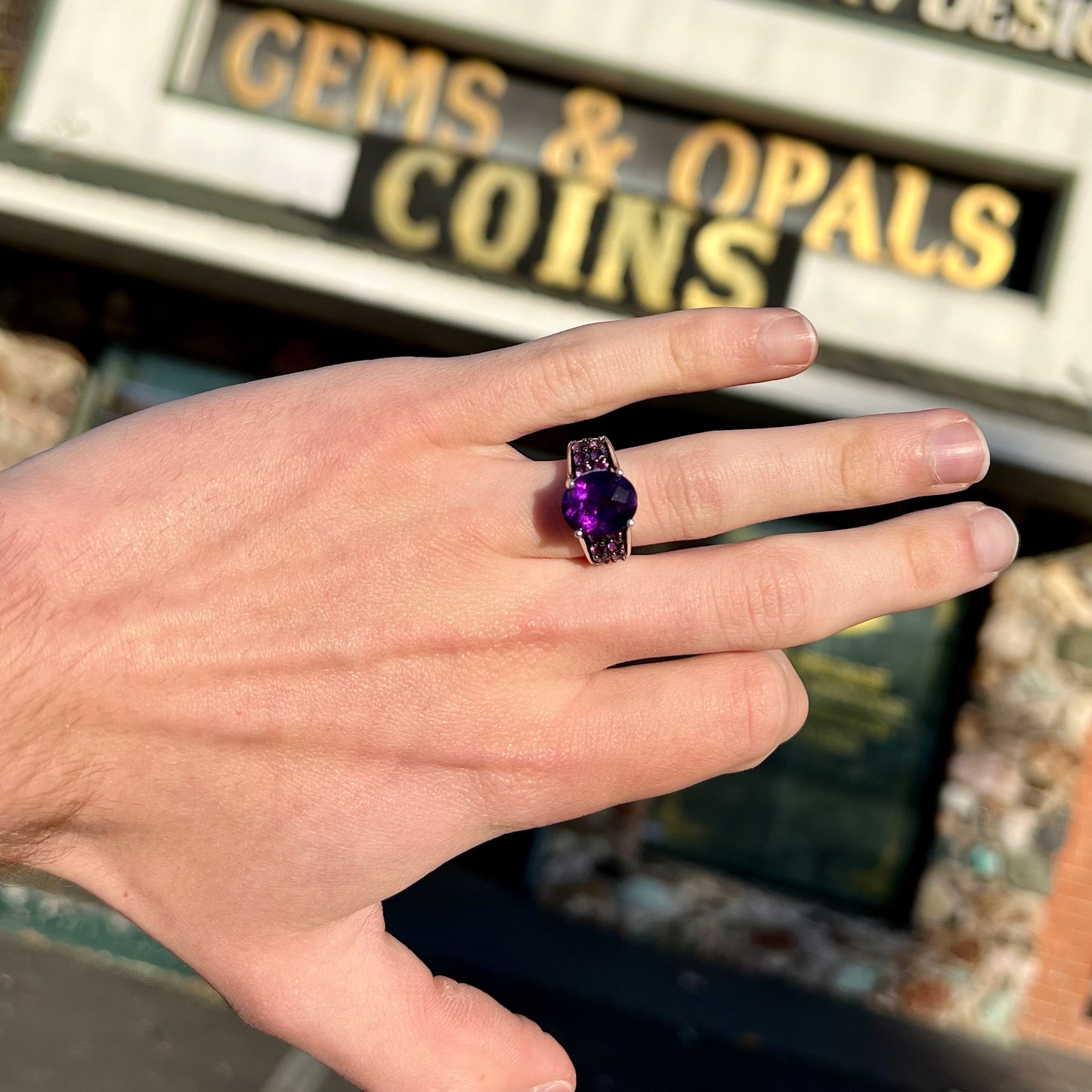 Siberian Amethyst Cathedral Ring | Sterling Silver