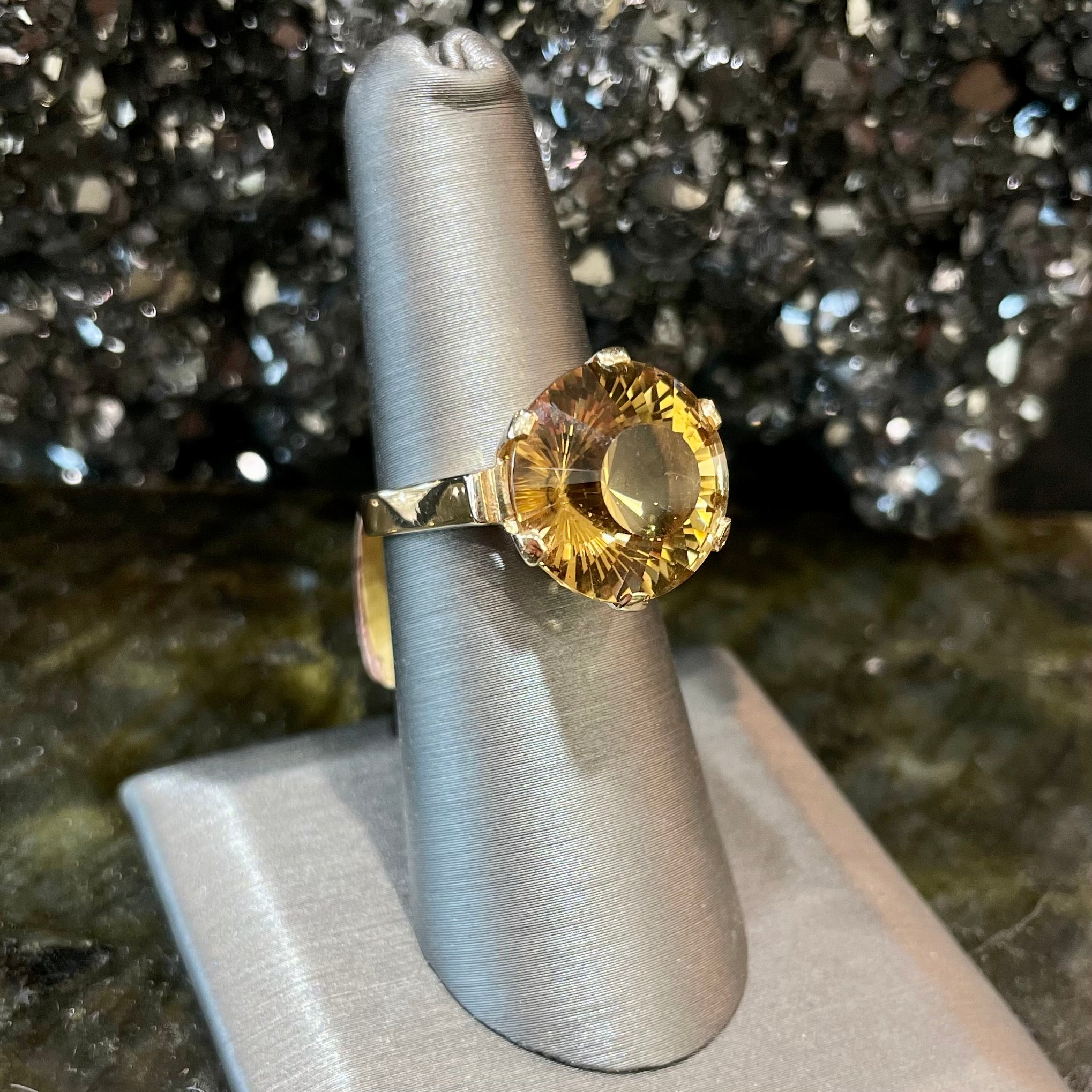 Citrine Disco Cut Ring 14kt Burton s Gems and Opals
