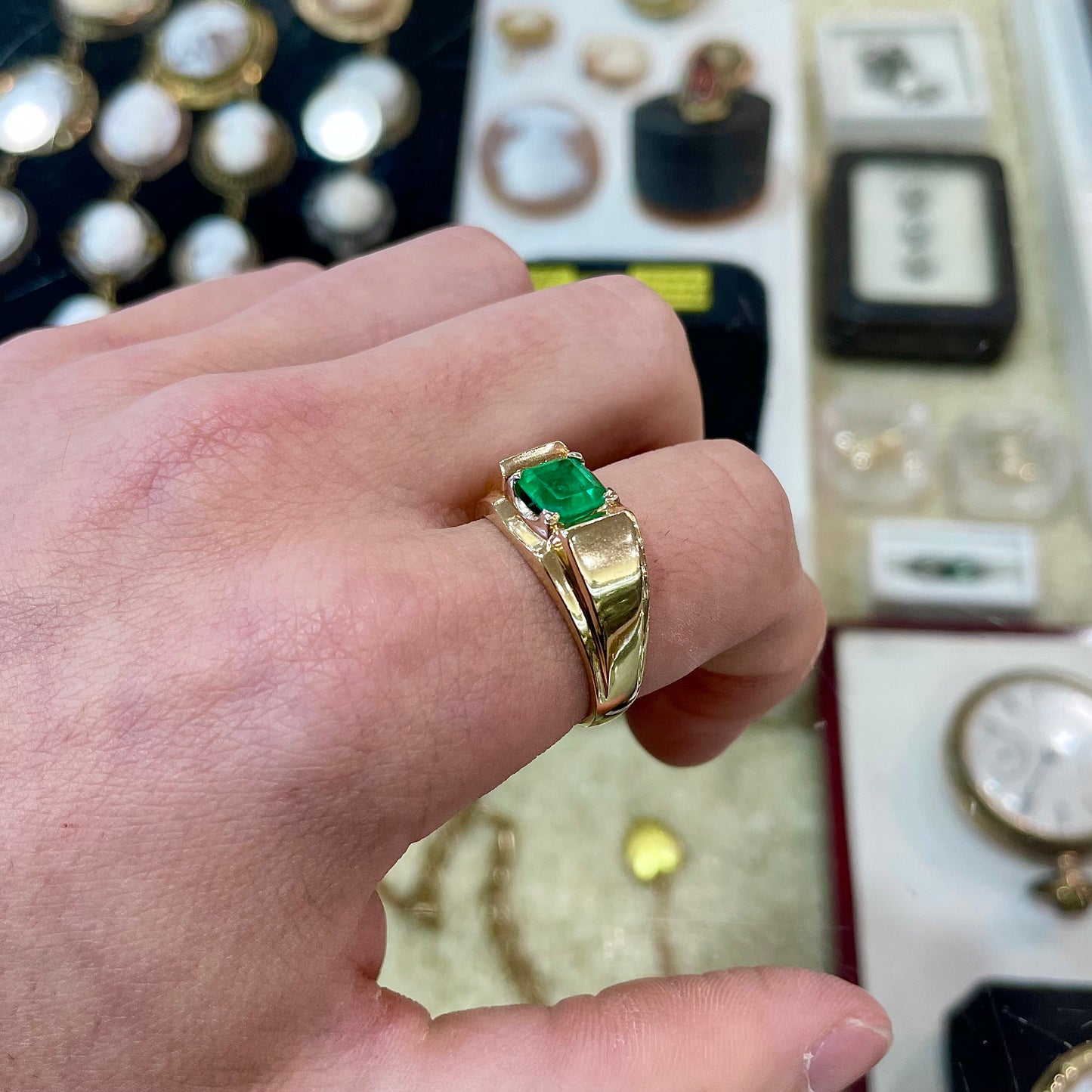 Emerald Men's Ring | 14kt