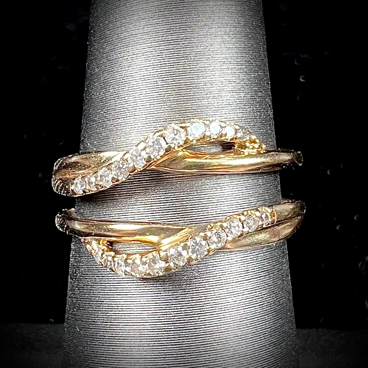 TwoBirch Ring Guards - 0.56 Ct. Cathedral Infinity Ring Guard Enhancer in Yellow  Gold