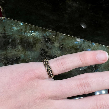 A braided elephant hair gold ring from the Victorian era.