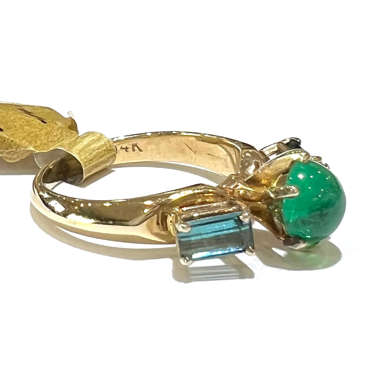 Emerald & Blue Tourmaline Ring | 14kt