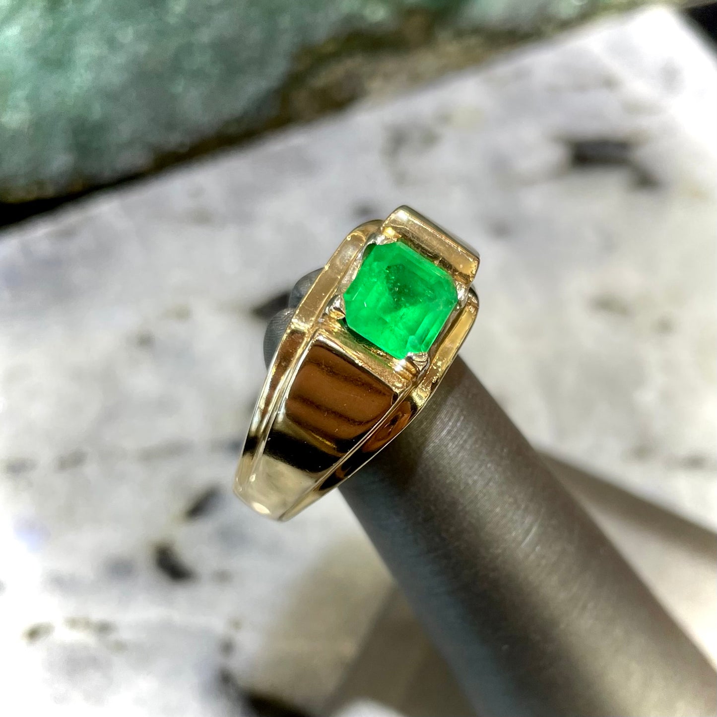 Emerald Men's Ring | 14kt