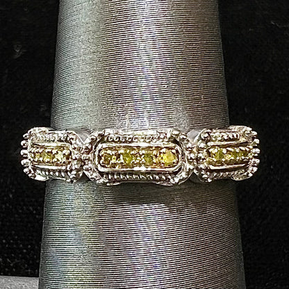 Yellow Diamond Band | Sterling Silver
