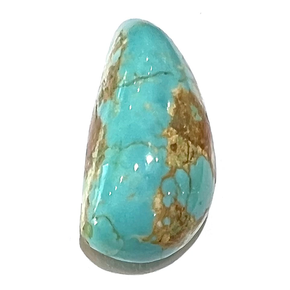 Loose blue turquoise stone from the Fox Mine in Lander County, Nevada.