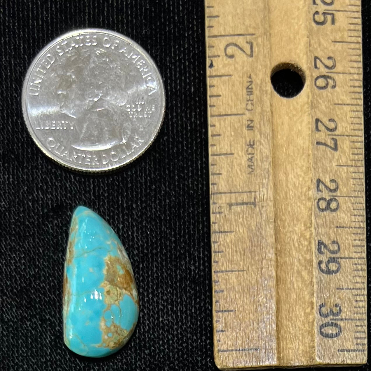 Loose blue turquoise stone from the Fox Mine in Lander County, Nevada.