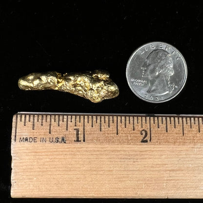 A 21 karat California gold nugget.