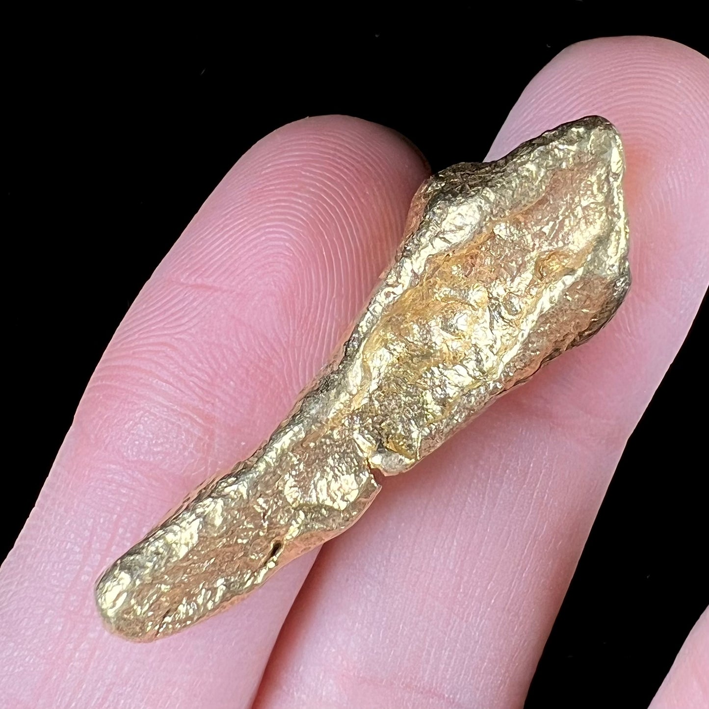 A 21 karat California gold nugget.