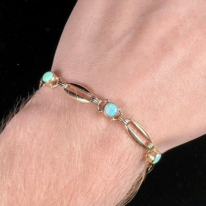 7.5" Crystal Opal Tennis Bracelet | 10kt | Estate