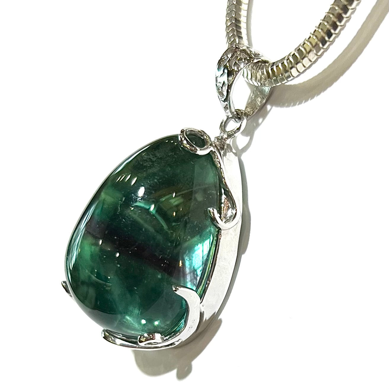 Fluorite Pendant | Sterling Silver | Chain Included