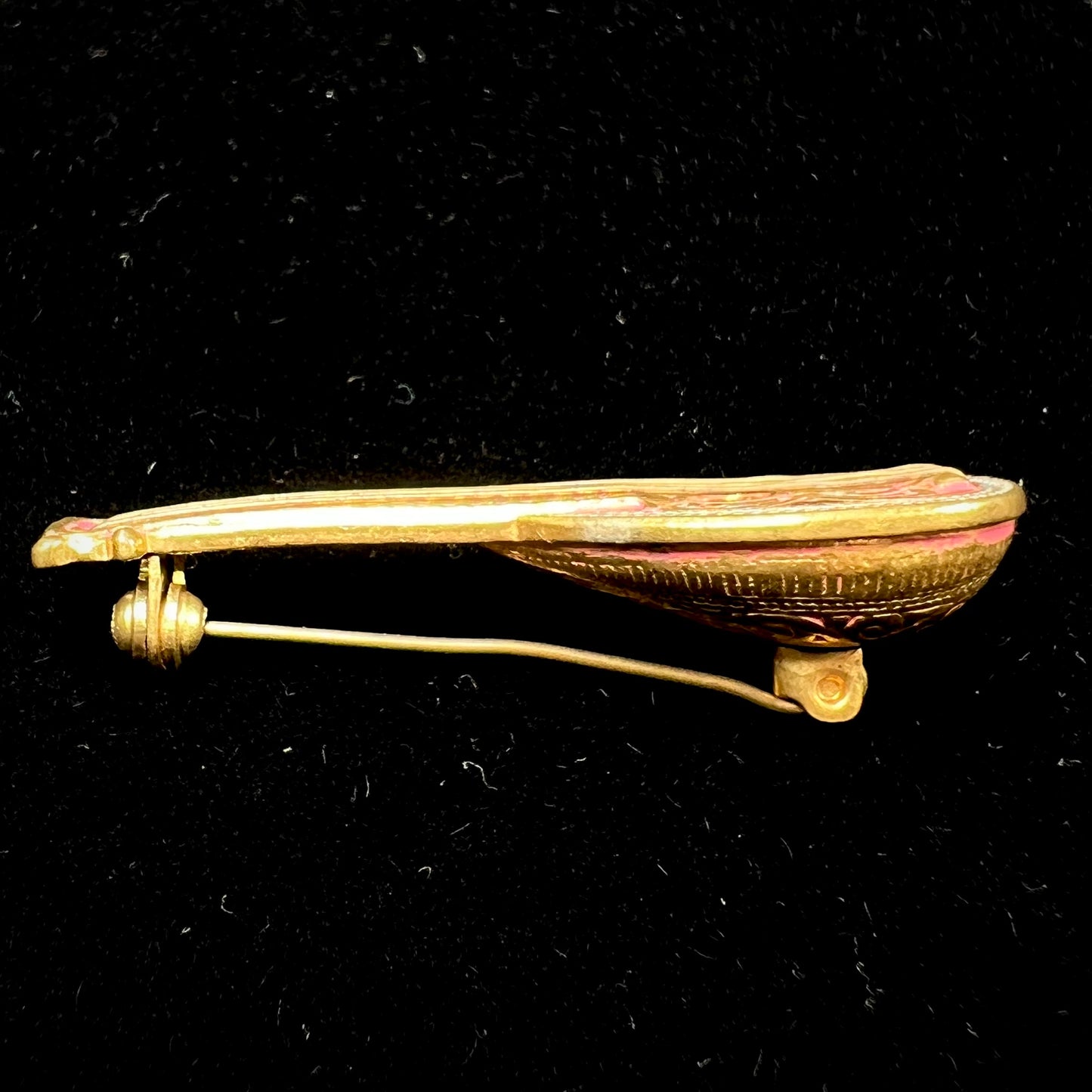 A gold filled mandolin brooch.  The back of the pin is stamped "SPAIN."