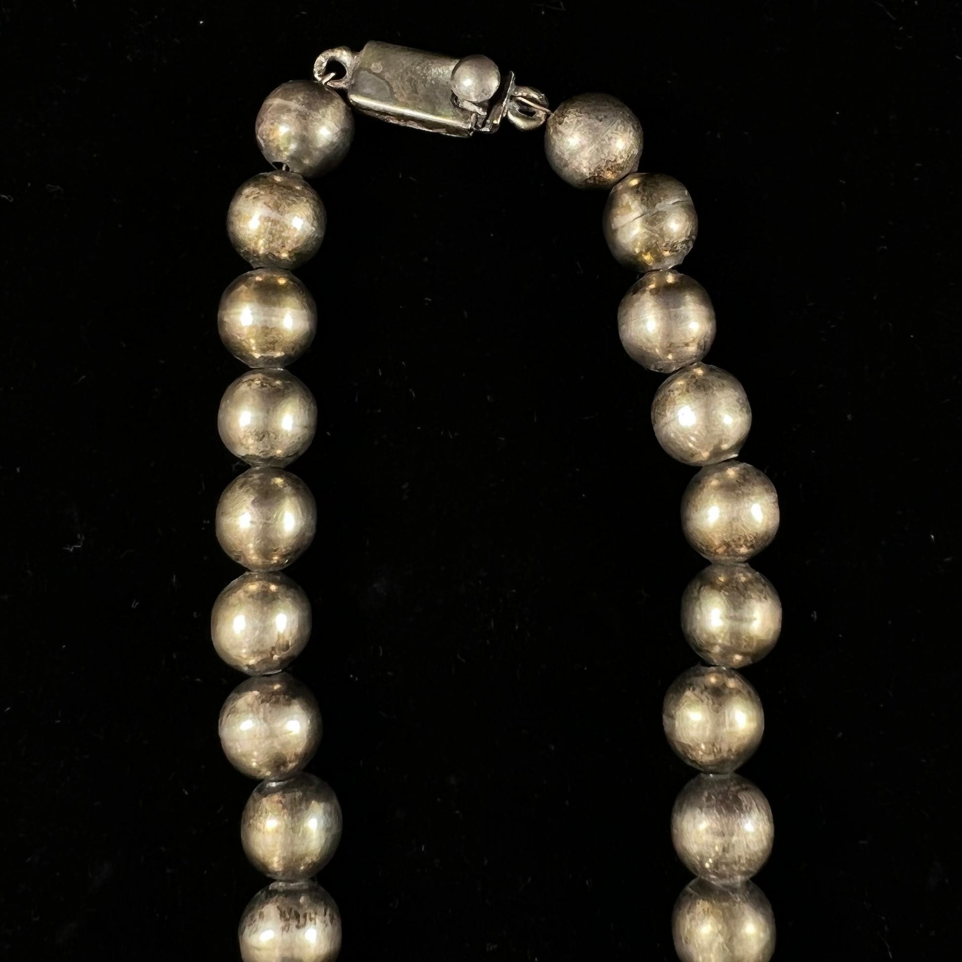 Handmade Graduated Silver Bead Necklace