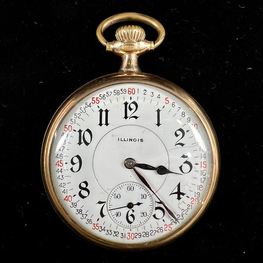 A gold filled, railroad grade pocket watch with an Illinois face and an A. Lincoln movement.