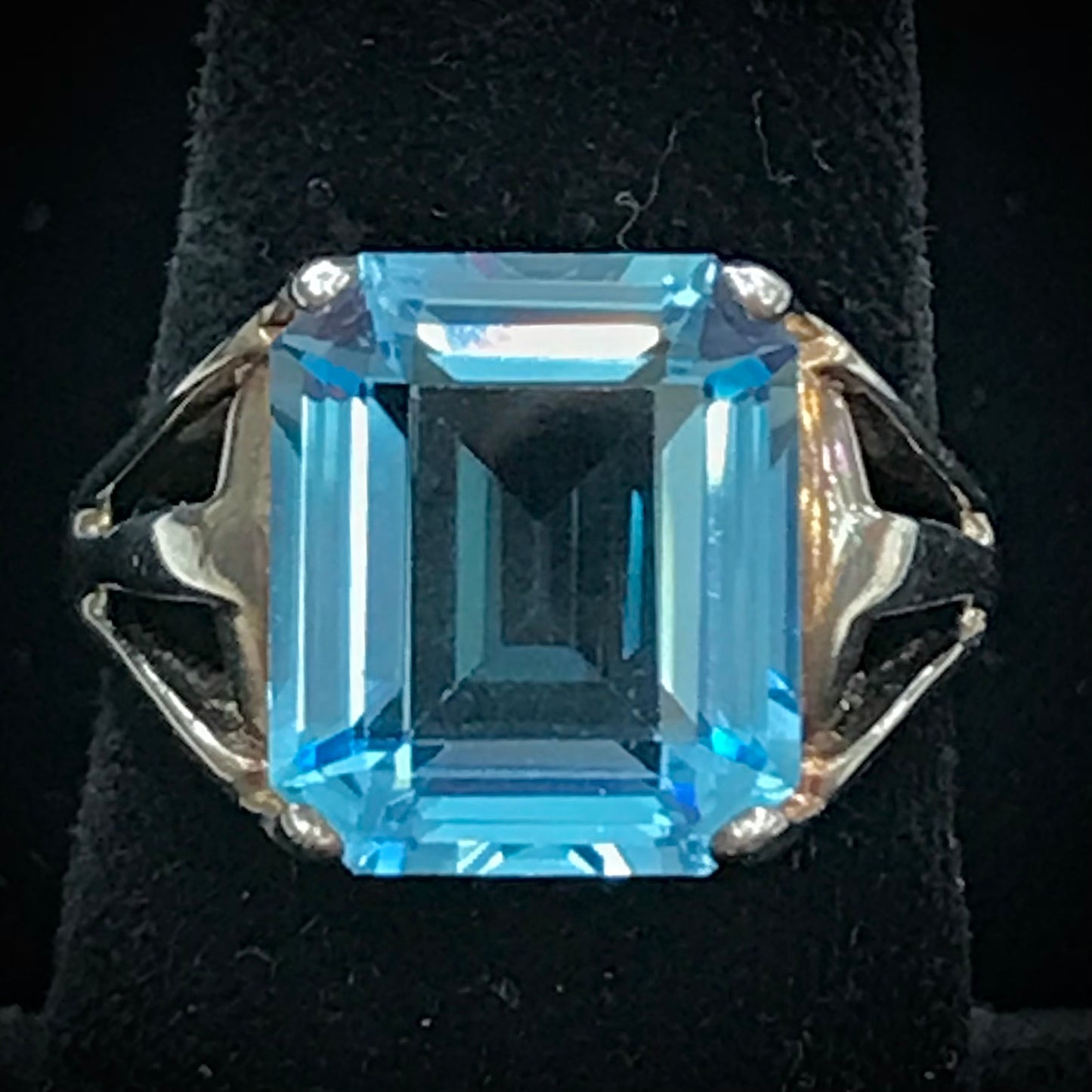 Emerald Cut Topaz Ring | Sterling Silver