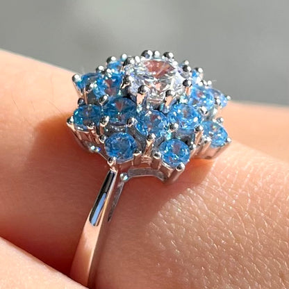 Apatite and Cubic Zirconia Ring | Sterling Silver