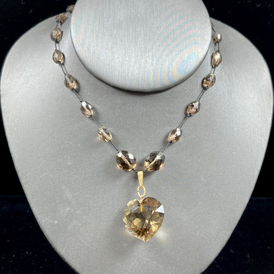 Smokey Quartz Heart Necklace