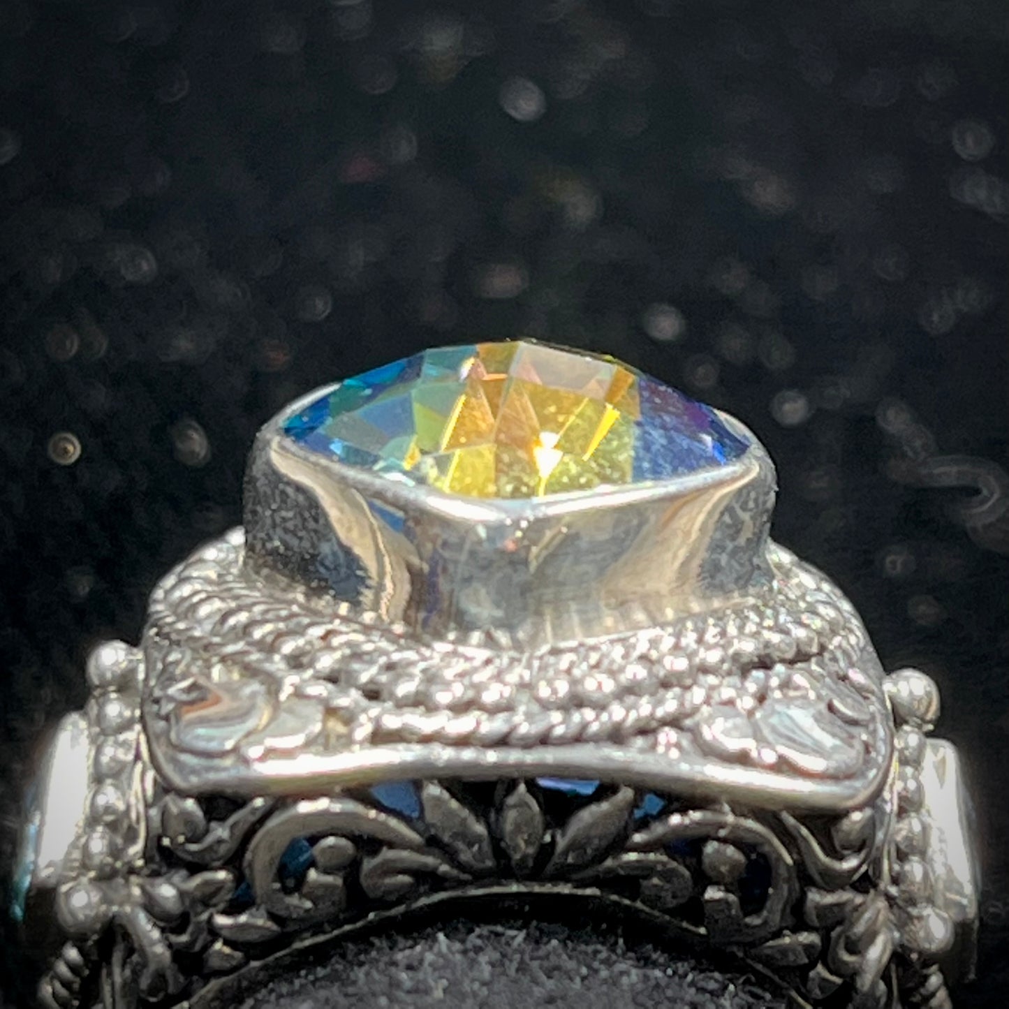 Synthetic Mystic Topaz Ring | Sterling Silver