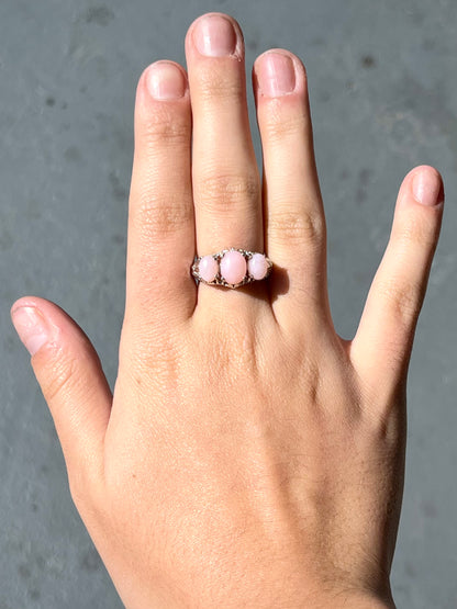 Polly ~ Sterling Silver Pink Peruvian Opal Ring