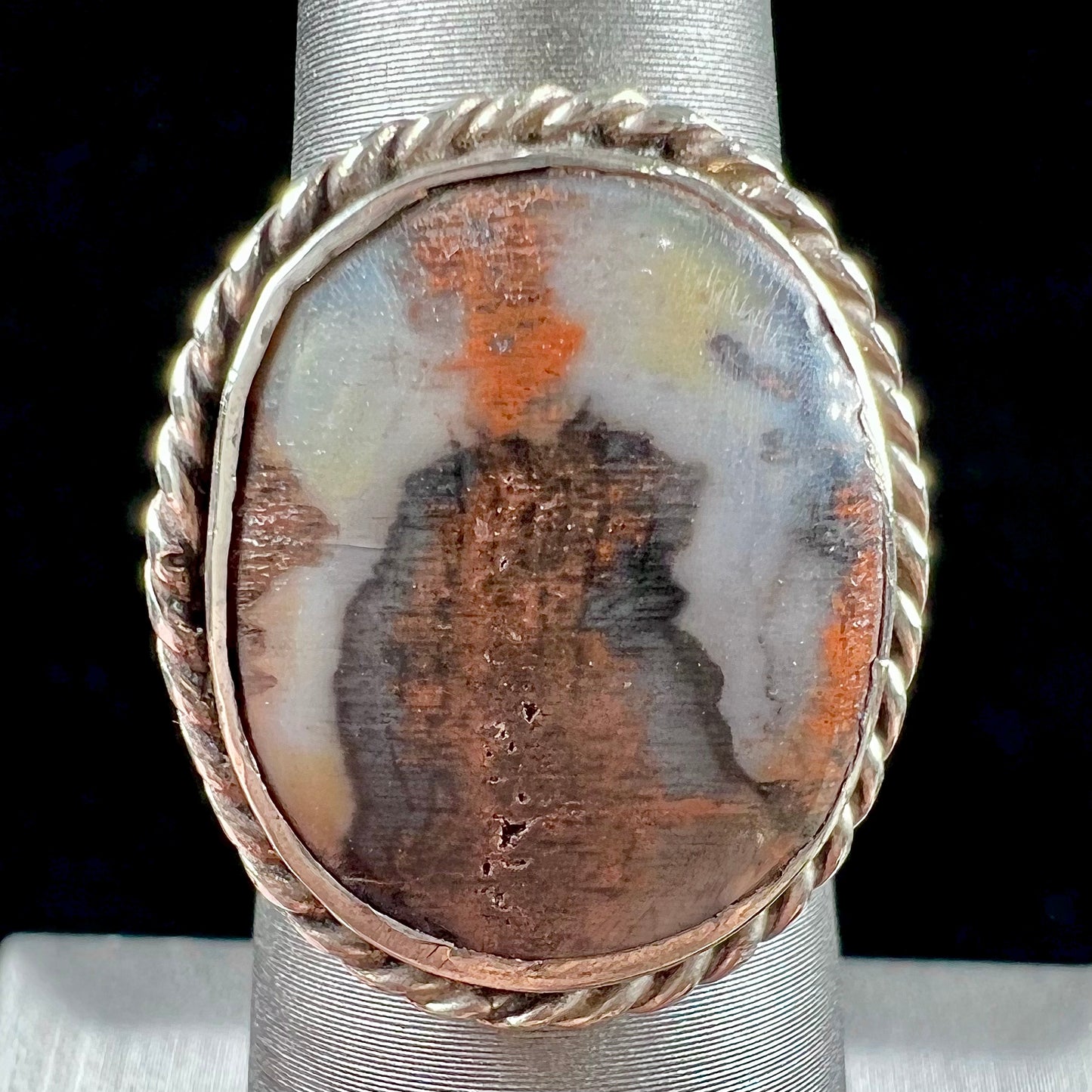 Plume Agate Ring | Sterling Silver