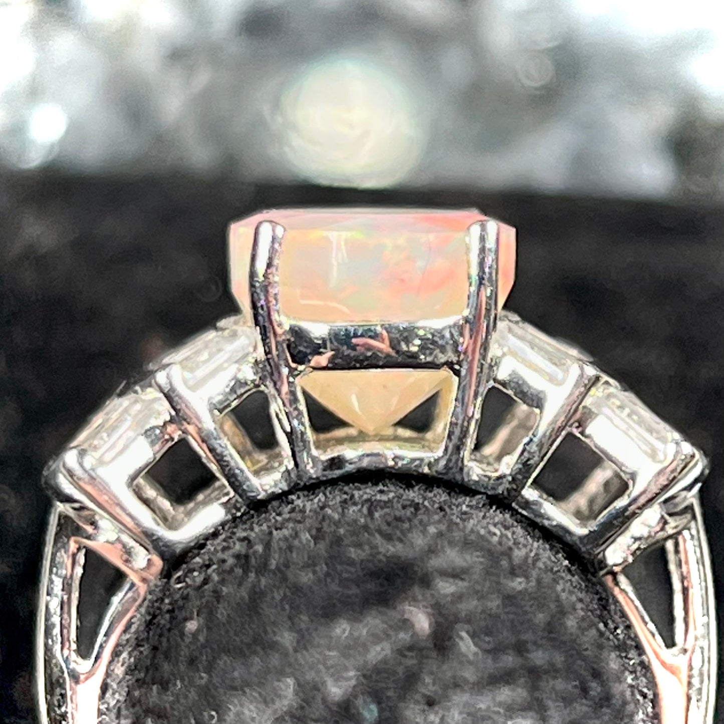 Jenny | Sterling Silver Faceted Ethiopian Fire Opal Ring