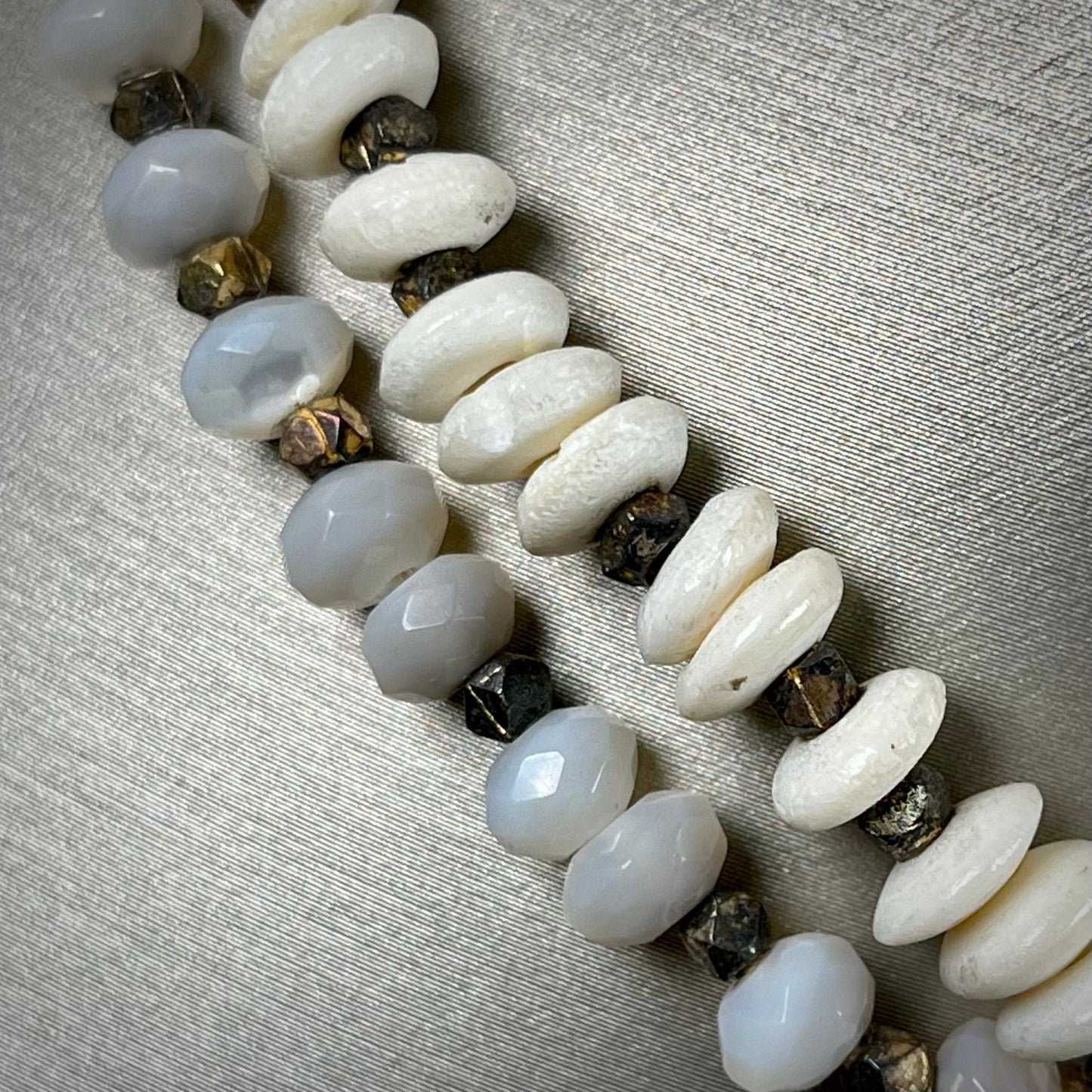 Aquamarine, Abalone & Puka Shell Necklace