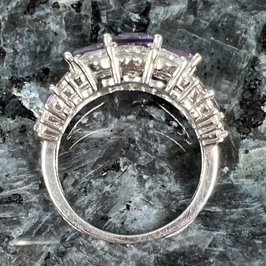 Amethyst & CZ Ring | Sterling Silver