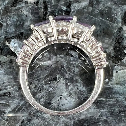 Amethyst & CZ Ring | Sterling Silver