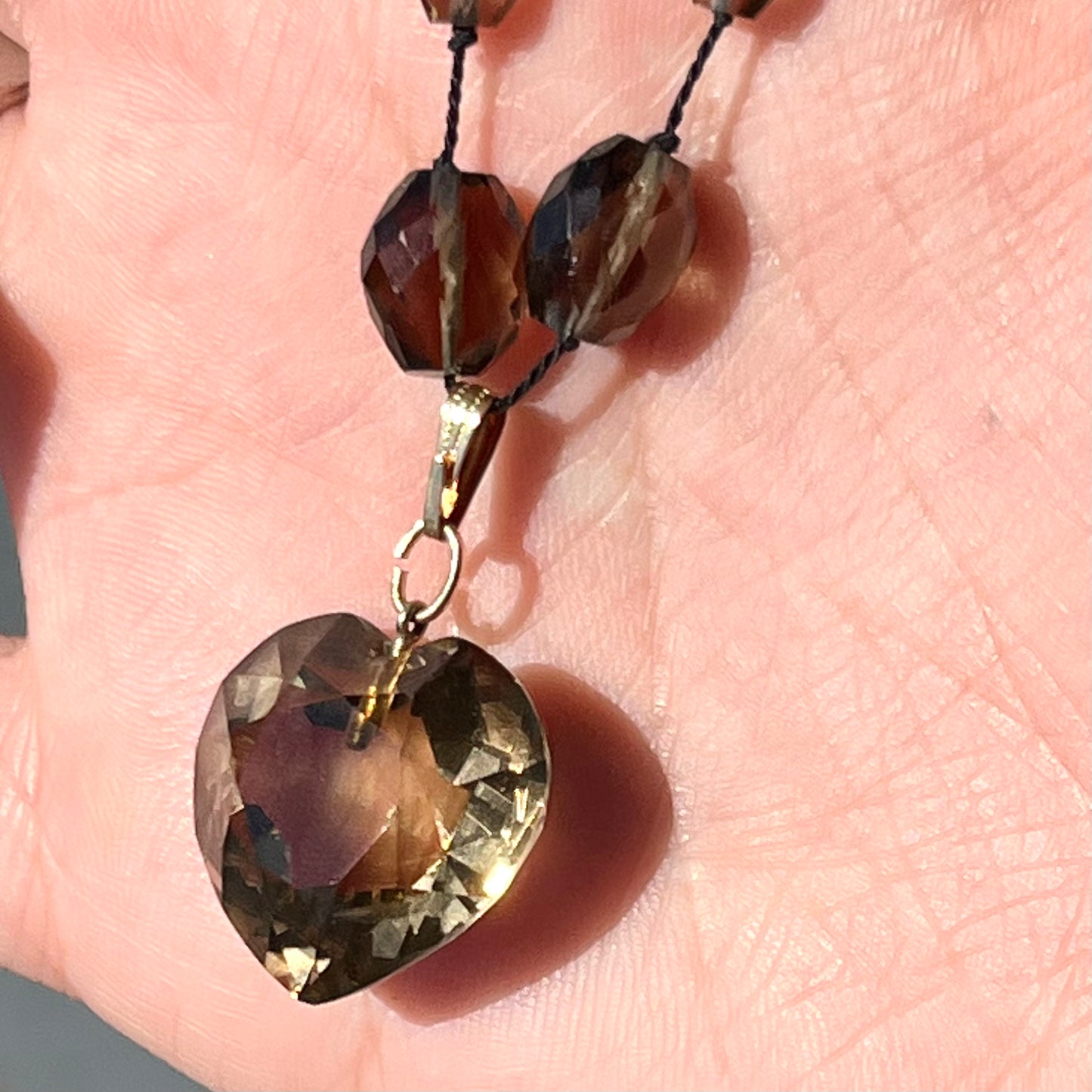 Smokey Quartz Heart Necklace