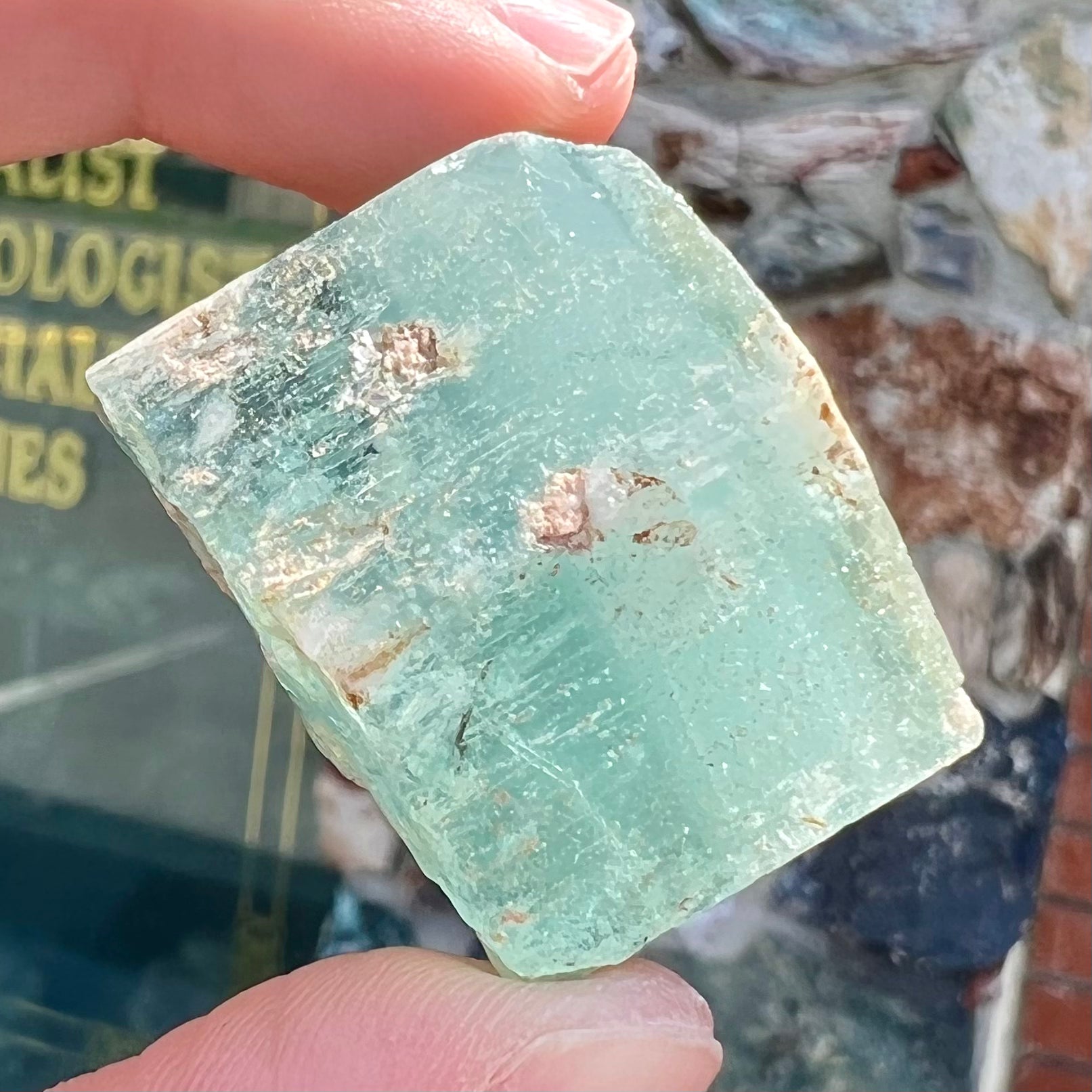A light greenish blue aquamarine crystal from Brazil.