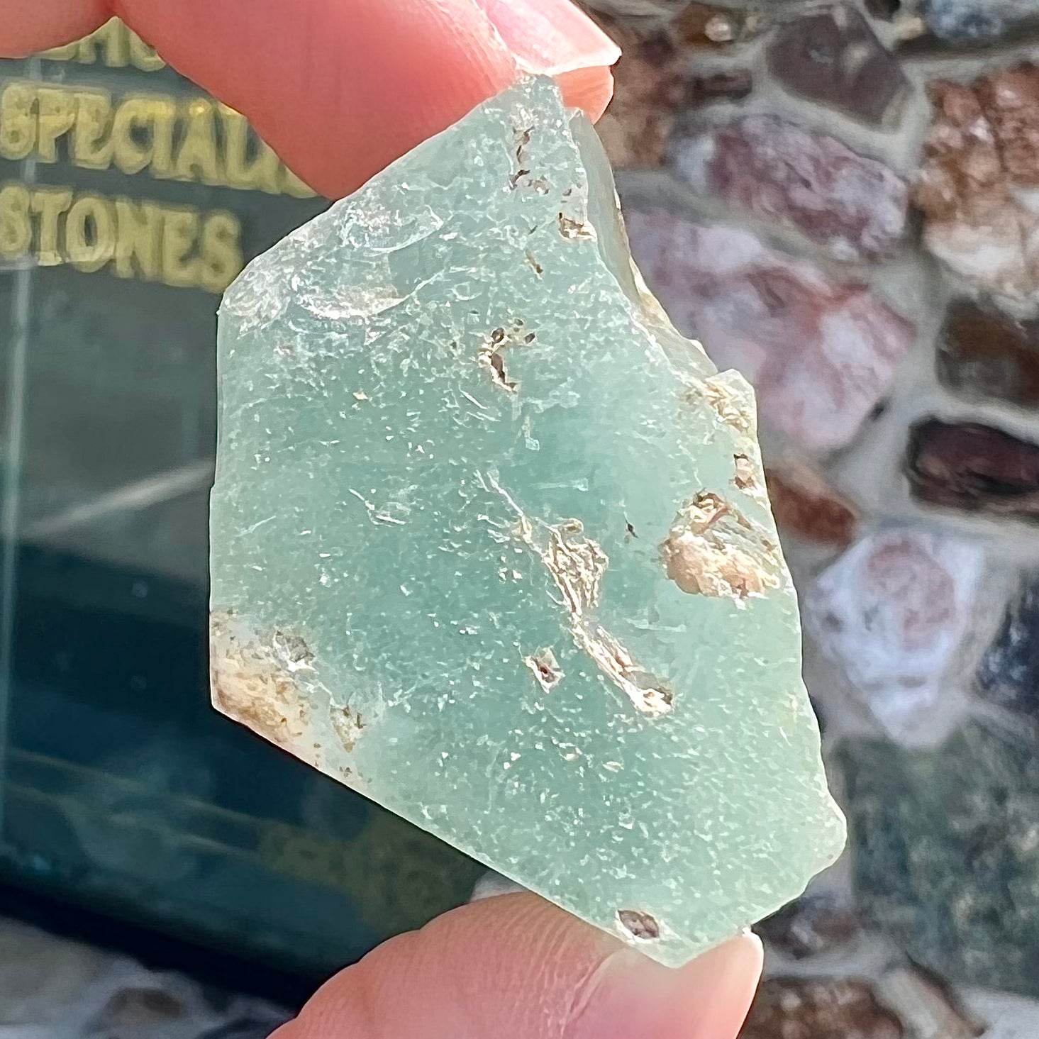 A light greenish blue aquamarine crystal from Brazil.