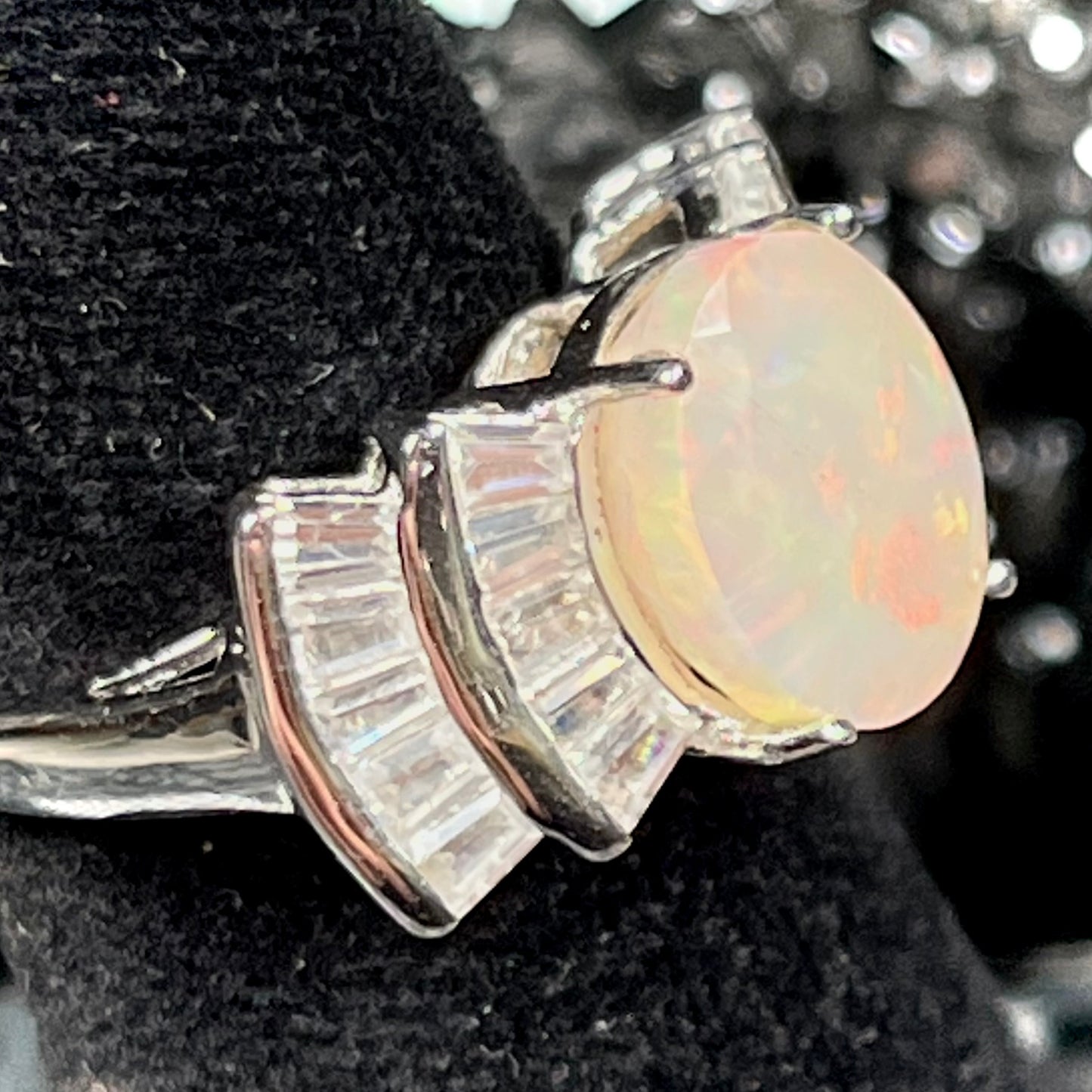 Jenny | Sterling Silver Faceted Ethiopian Fire Opal Ring