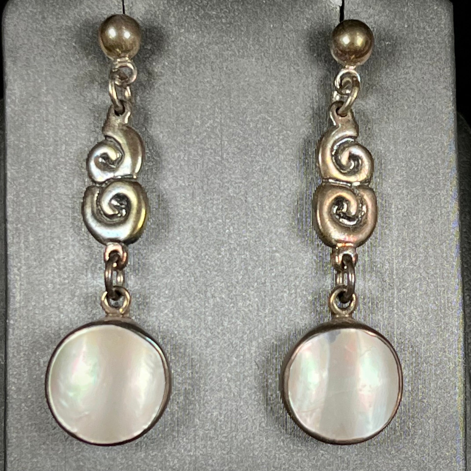 Mother of Pearl Drop Earrings | Sterling Silver – Burton's Mother of Pearl Drop Earrings | Sterling Silver – Burton's