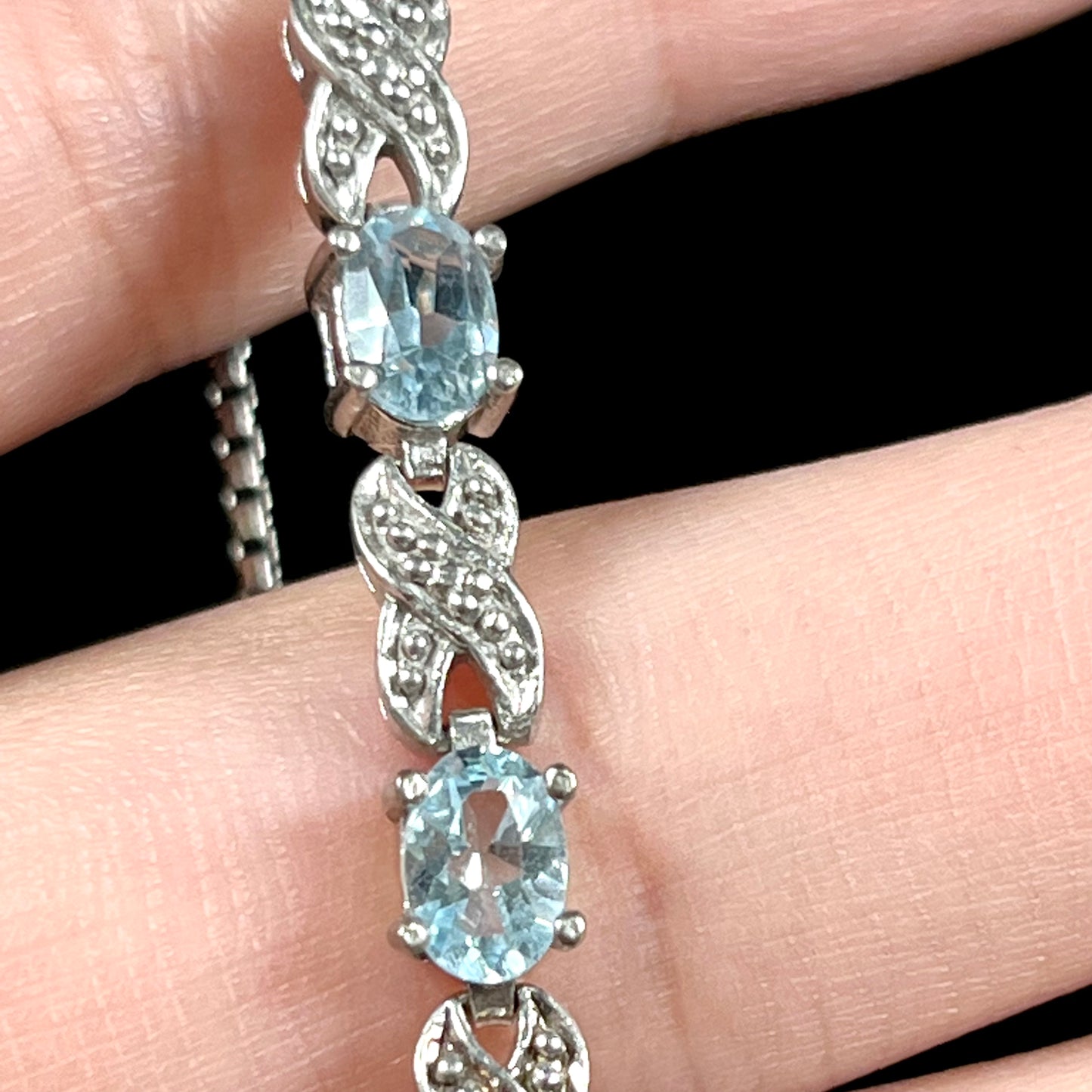 Blue Topaz Infinity Bracelet | Sterling Silver
