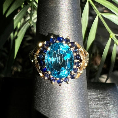 Blue Topaz & Sapphire Ring | 14kt