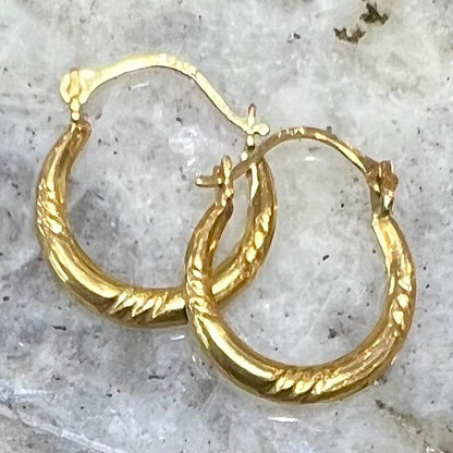 Lightweight Yellow Gold Hoop Earrings | 10kt