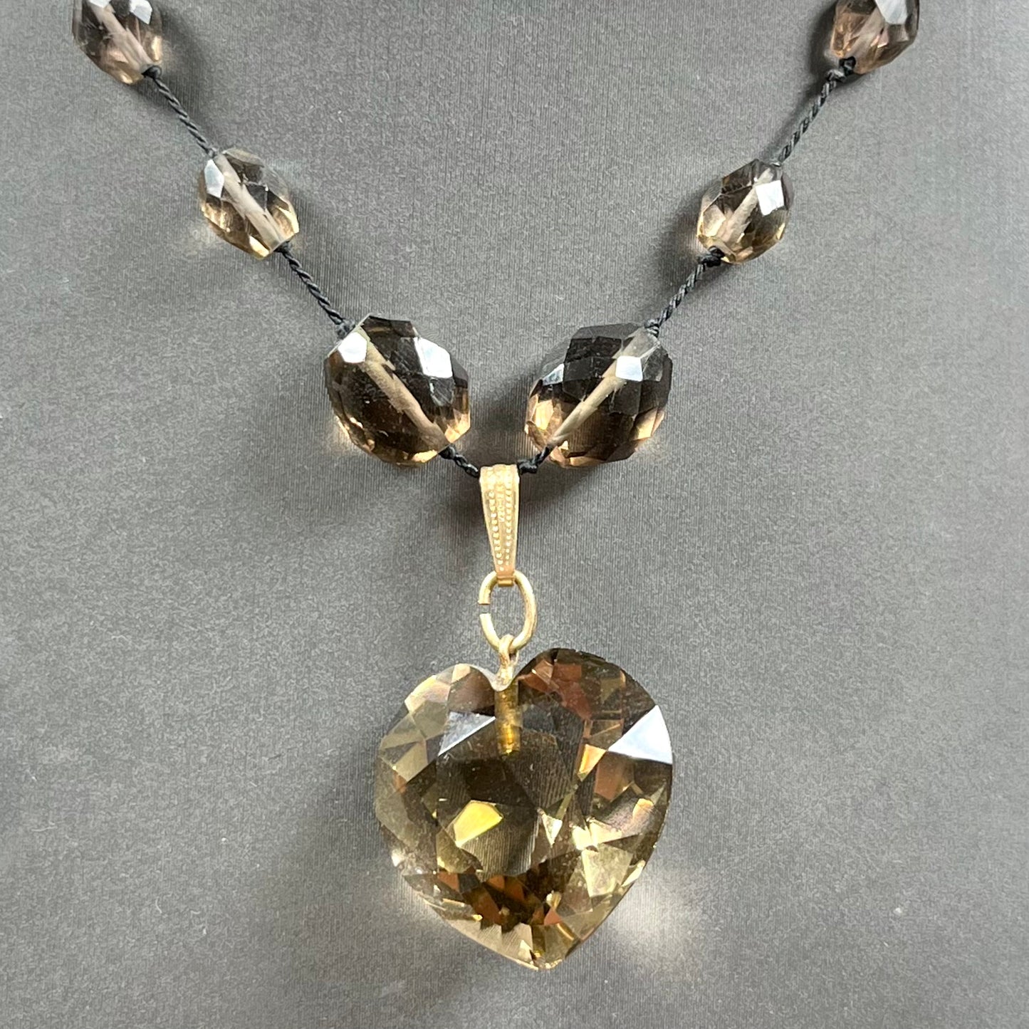 Smokey Quartz Heart Necklace